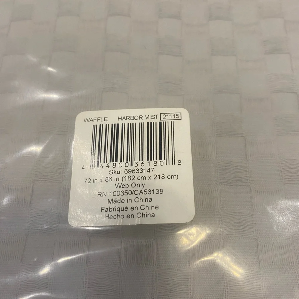 Have Harbor Mist Waffle Weave Shower Curtain